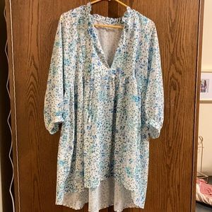 Blue & White Floral Dress